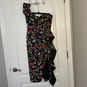 Aidan Mattox black Floral Cocktail Dress Dress Size 0 worn Once